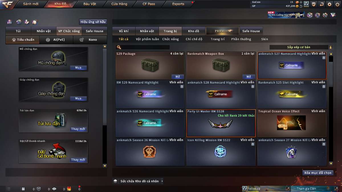 shop acc cf uy tin gia re